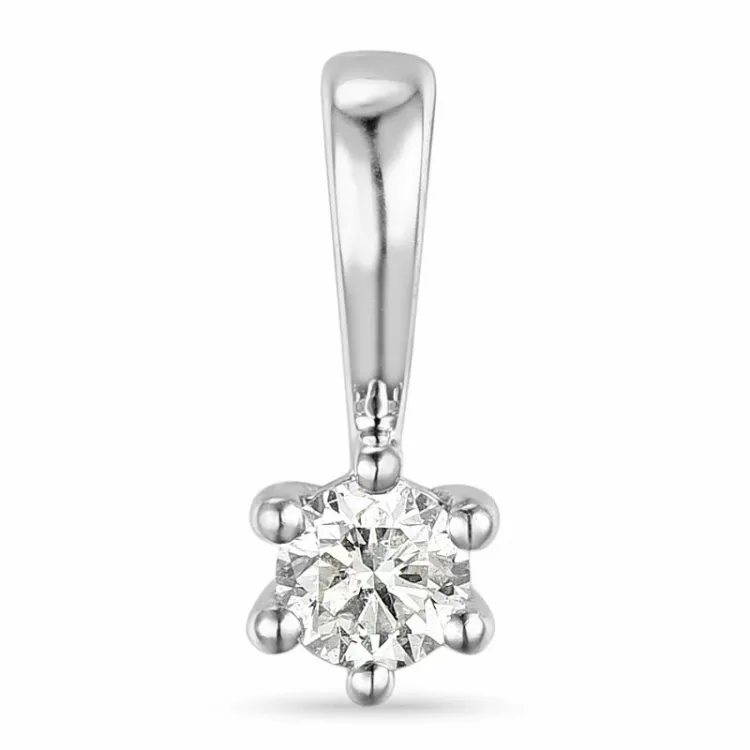 0,10 ct lab grown Diamant Anhänger in 14 karat Weißgold 0,10 ct