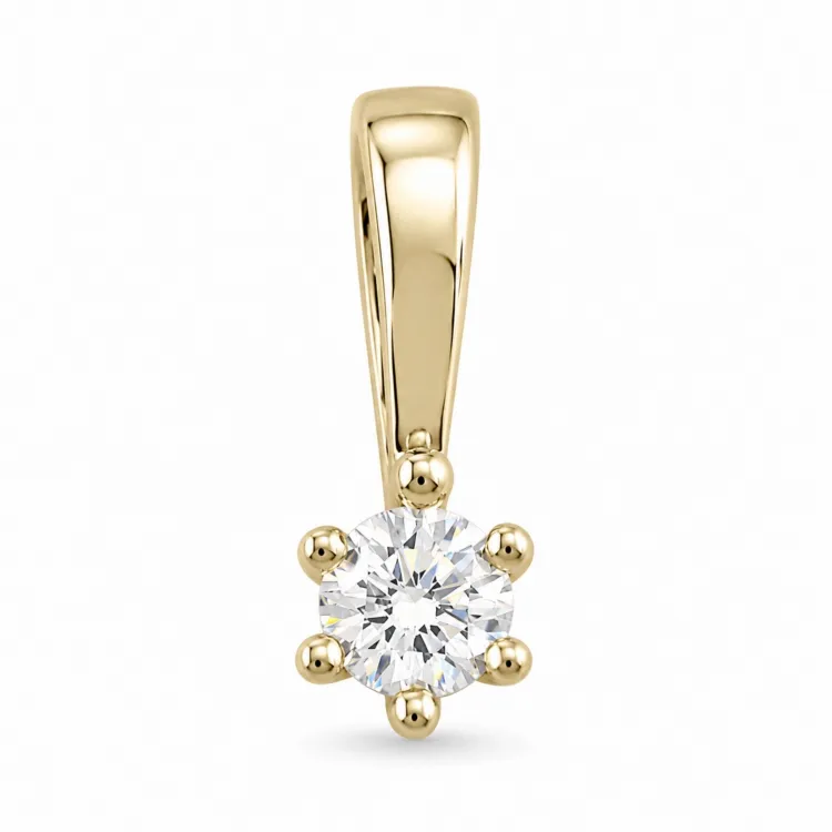 0,20 ct lab grown Diamant Anhänger in 14 karat Gold 0,20 ct