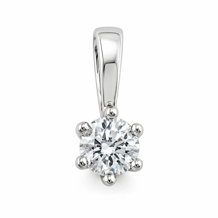 0,40 ct lab grown Diamant Anhänger in 14 karat Weißgold 0,40 ct