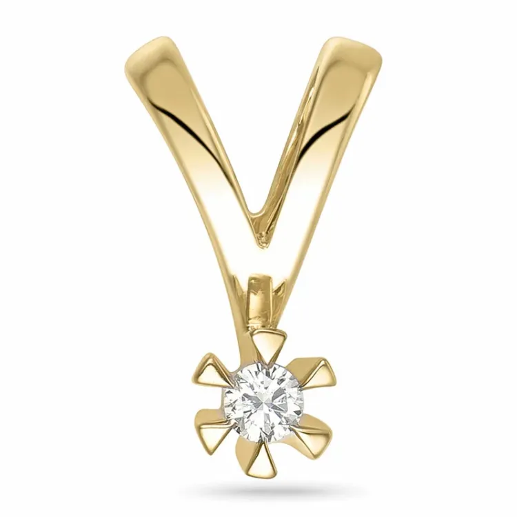 0,05 ct lab grown Diamant Anhänger in 14 karat Gold 0,05 ct