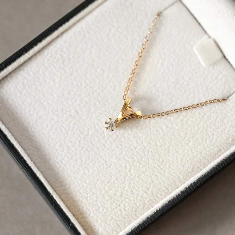 0,05 ct lab grown Diamant Anhänger in 14 karat Gold 0,05 ct