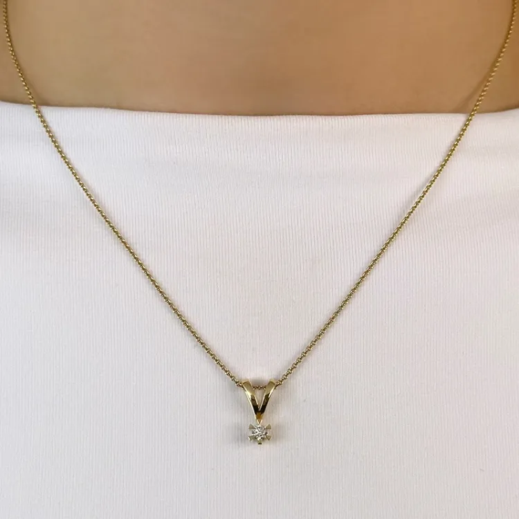 0,10 ct lab grown Diamant Anhänger in 14 karat Gold 0,10 ct
