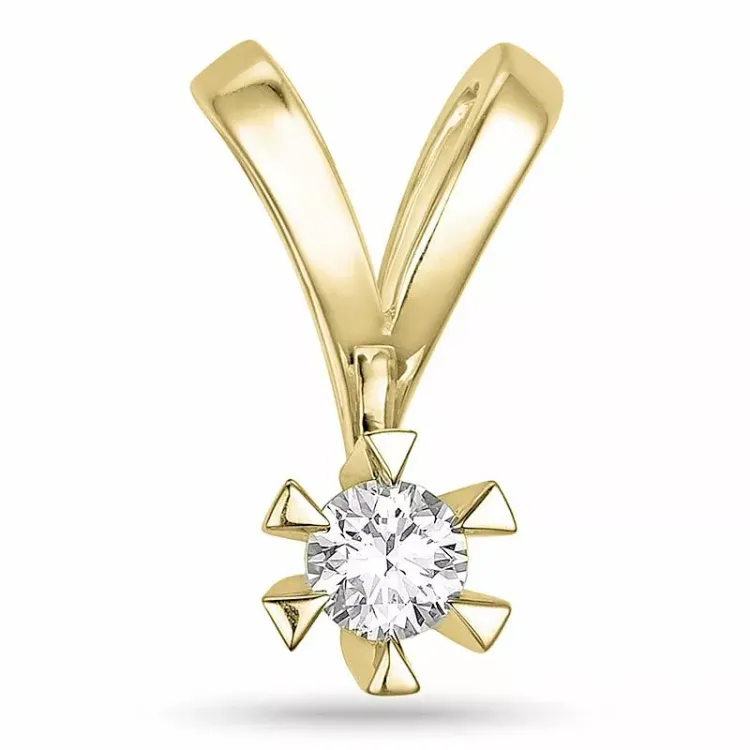 0,20 ct lab grown Diamant Anhänger in 14 karat Gold 0,20 ct
