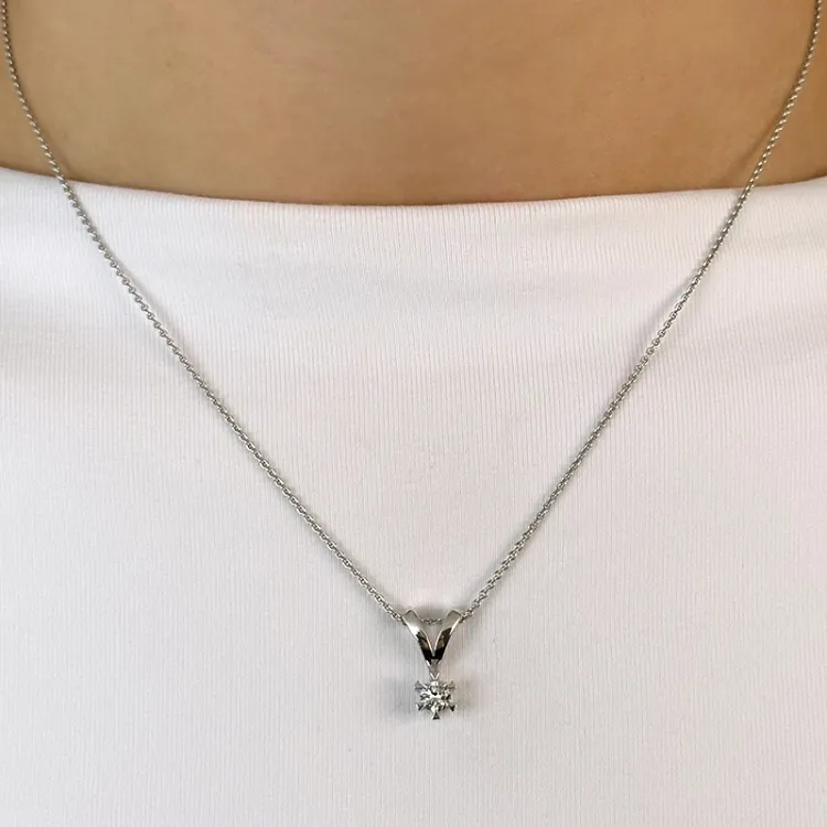 0,20 ct lab grown Diamant Anhänger in 14 karat Weißgold