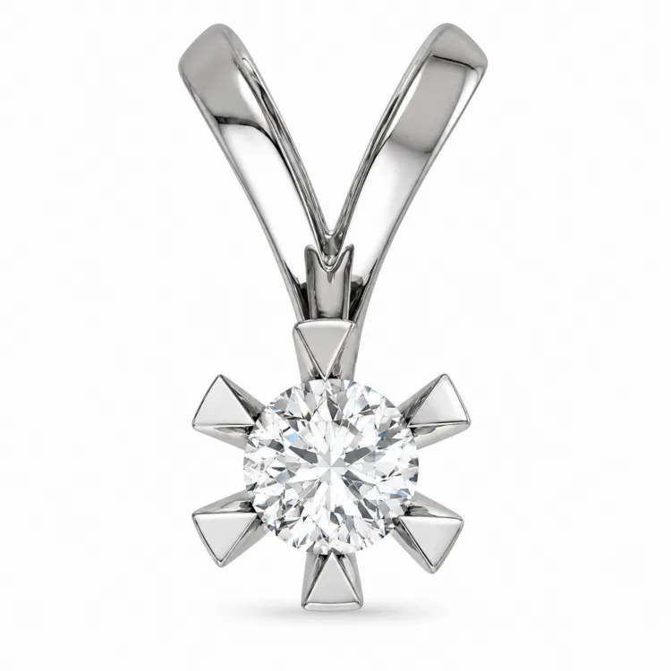 0,50 ct lab grown Diamant Anhänger in 14 karat Weißgold 0,50 ct