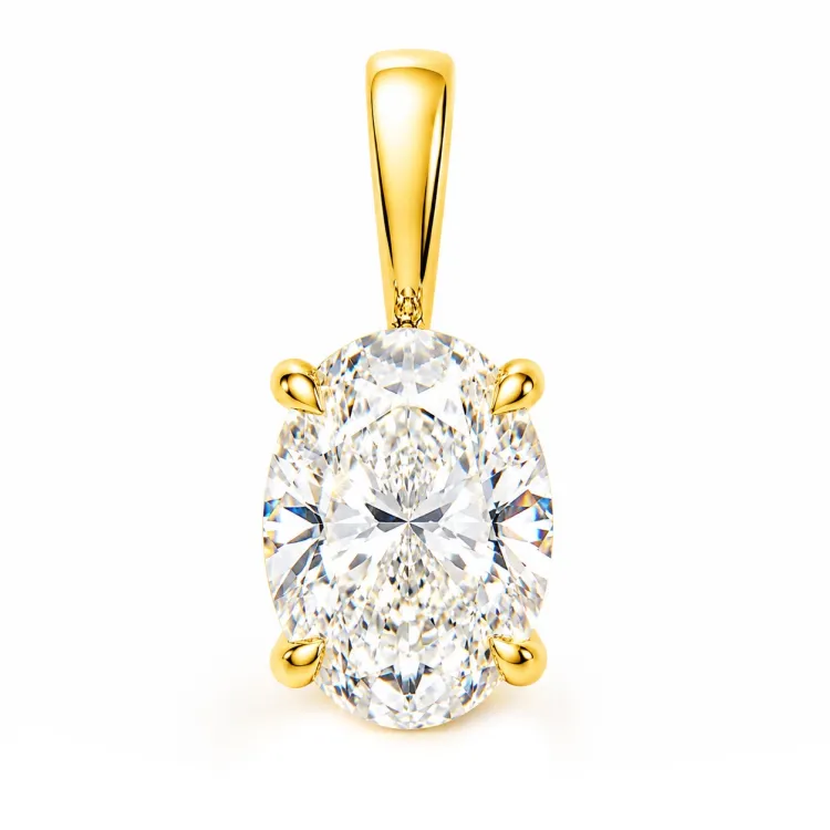 1,00 ct lab grown Diamant Solitäranhänger in 14 karat Gold 1,0 ct