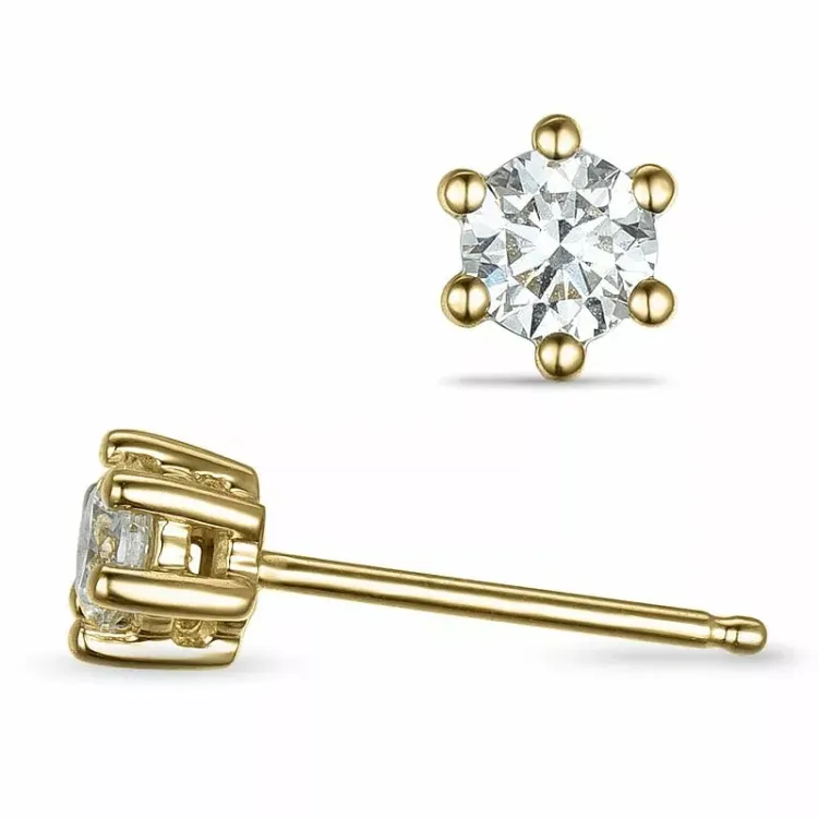 2 x 0,30 ct lab grown Diamant Solitärohrstecker in 14 Karat Gold mit lab grown Diamant 