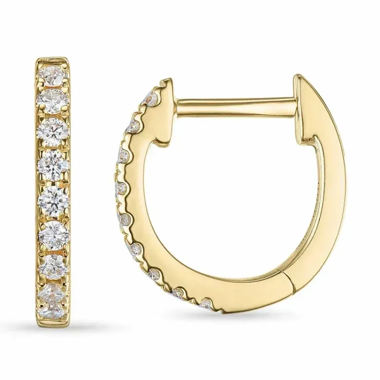 Kreole in 14 Karat Gold mit lab grown Diamant 