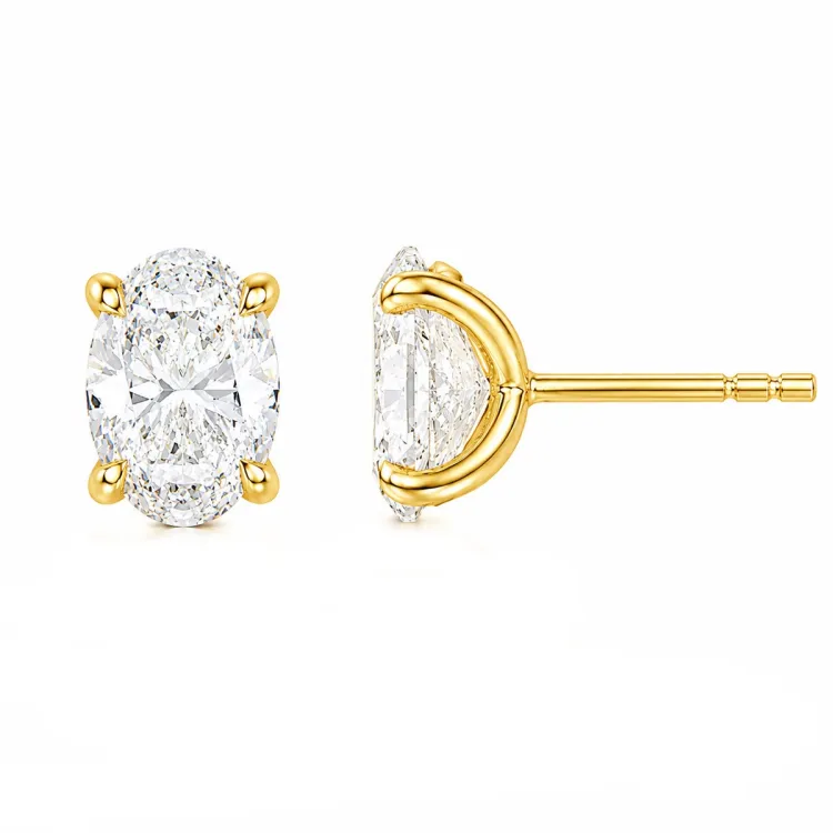 2 x 0,40 ct lab grown Diamant Solitärohrstecker in 14 Karat Gold mit lab grown Diamant (CVD) 