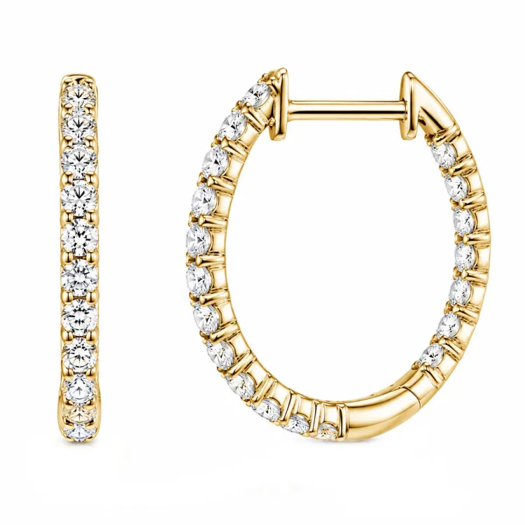 Kreole in 14 Karat Gold mit lab grown Diamant (CVD) 