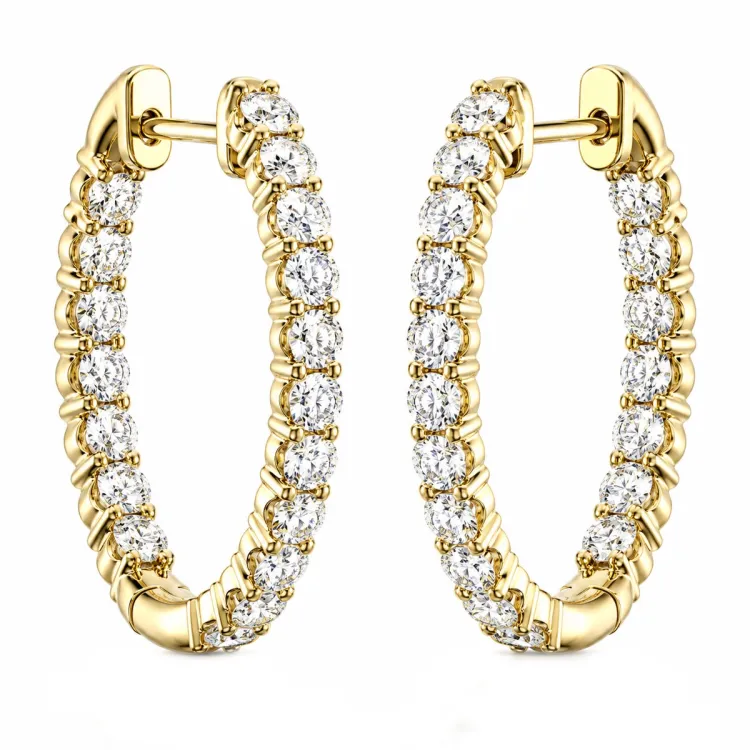 Kreole in 14 Karat Gold mit lab grown Diamant (CVD) 