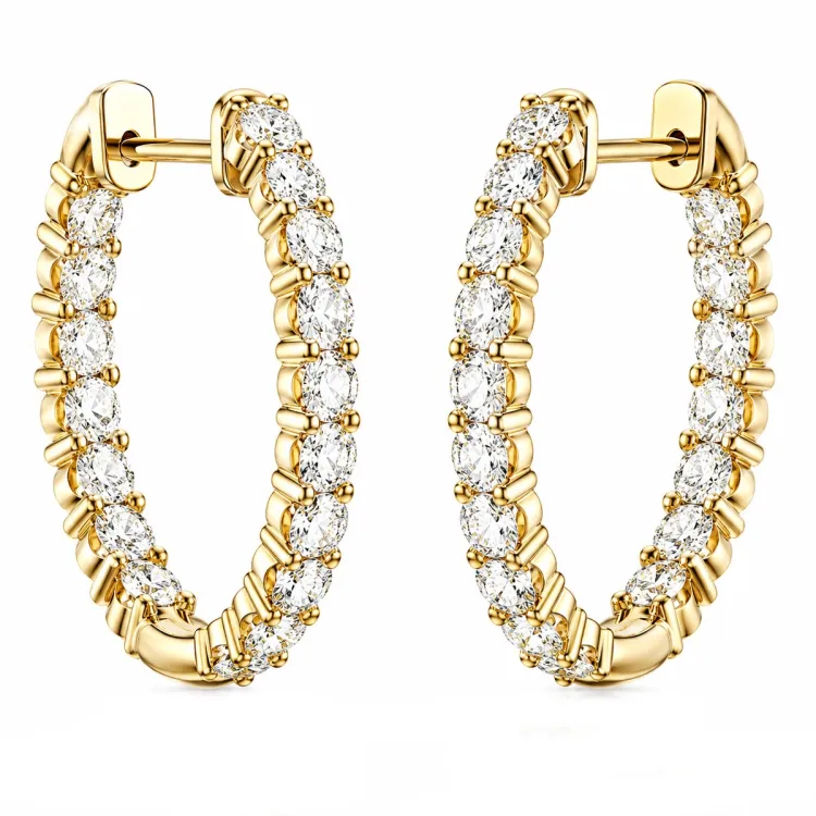 Kreole in 14 Karat Gold mit lab grown Diamant (CVD) 