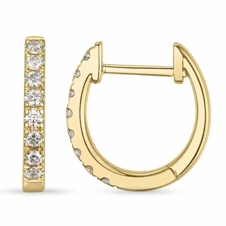 12 mm Kreole in 14 Karat Gold mit lab grown Diamant 