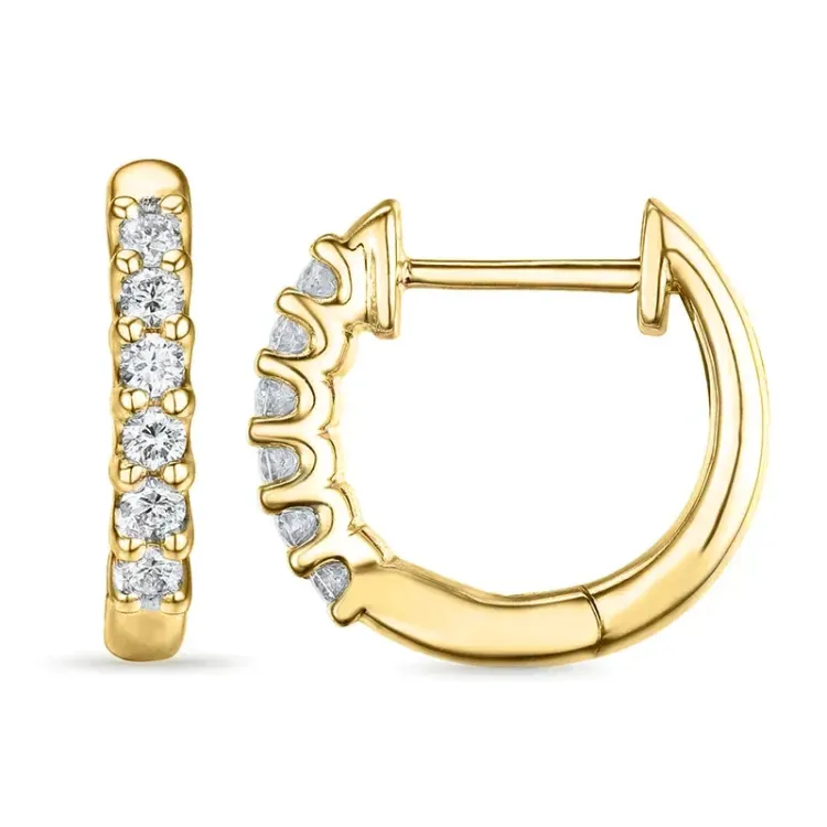 13 mm Kreole in 14 Karat Gold mit lab grown Diamant 