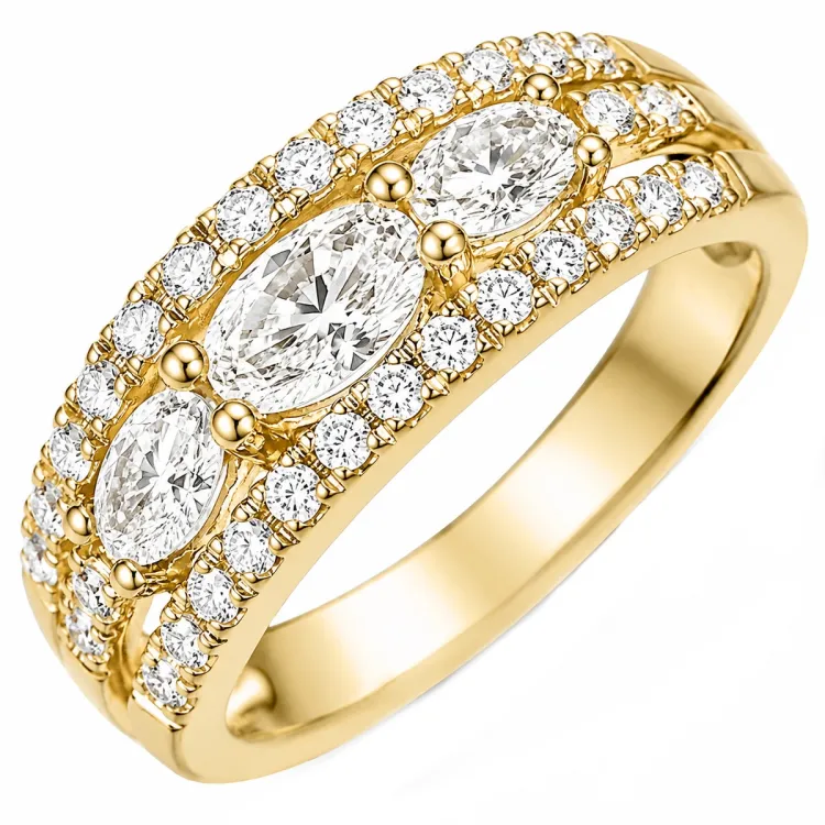 lab grown Diamant Ring in 14 Karat Gold 0,86 ct 0,21 ct