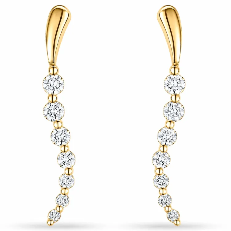 Ohrringe in 14 Karat Gold mit lab grown Diamant 