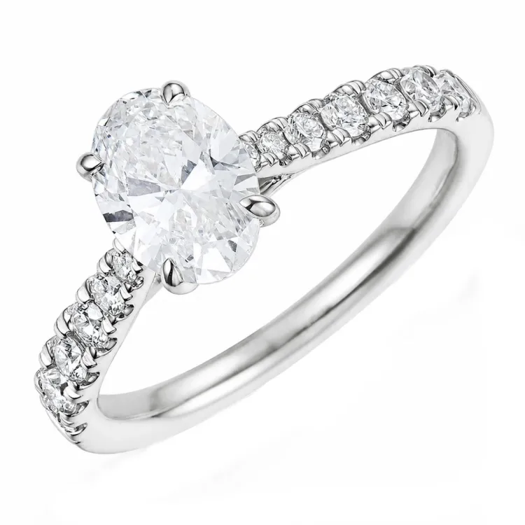 lab grown Diamant Ring in 14 Karat Weißgold 1,0 ct 0,34 ct