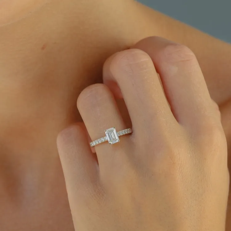 lab grown Diamant Ring in 14 Karat Gold 1,0 ct 0,26 ct