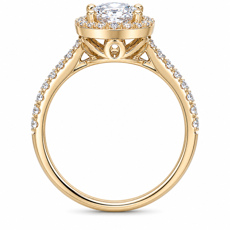 ovaler lab grown Diamant Ring in 14 Karat Gold 1,0 ct 0,33 ct