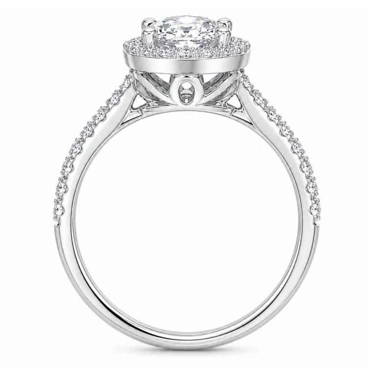 ovaler lab grown Diamant Ring in 14 Karat Weißgold 1,0 ct 0,33 ct