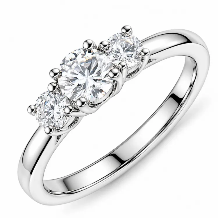 lab grown Diamant Ring in 14 Karat Weißgold 0,30 ct 0,20 ct