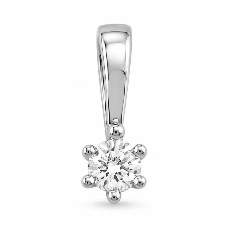 0,20 ct lab grown Diamant Anhänger in 14 karat Weißgold 0,20 ct