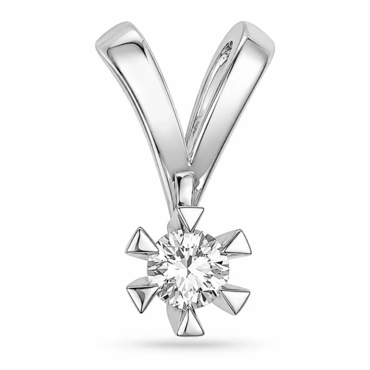 0,20 ct lab grown Diamant Anhänger in 14 karat Weißgold