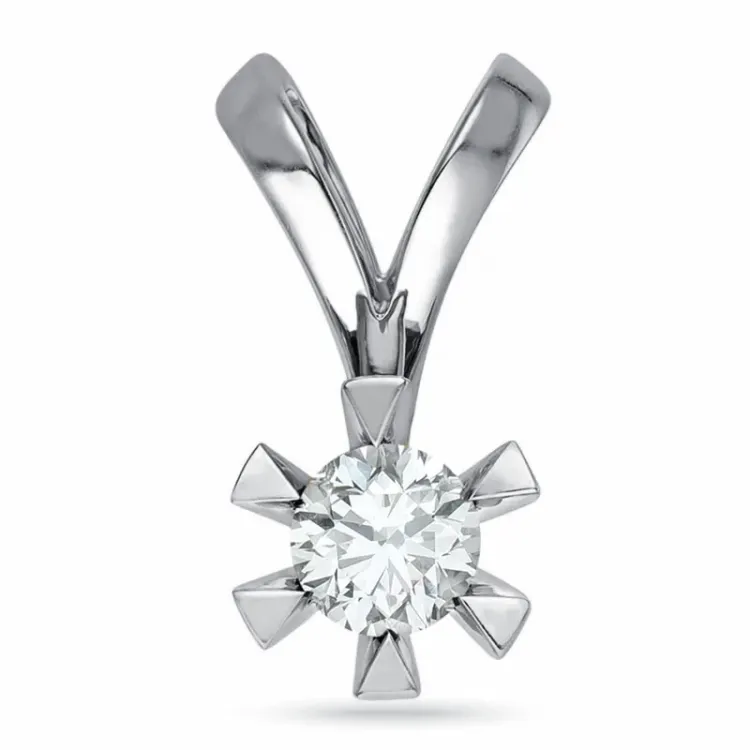 0,50 ct lab grown Diamant Anhänger in 14 karat Weißgold 0,50 ct