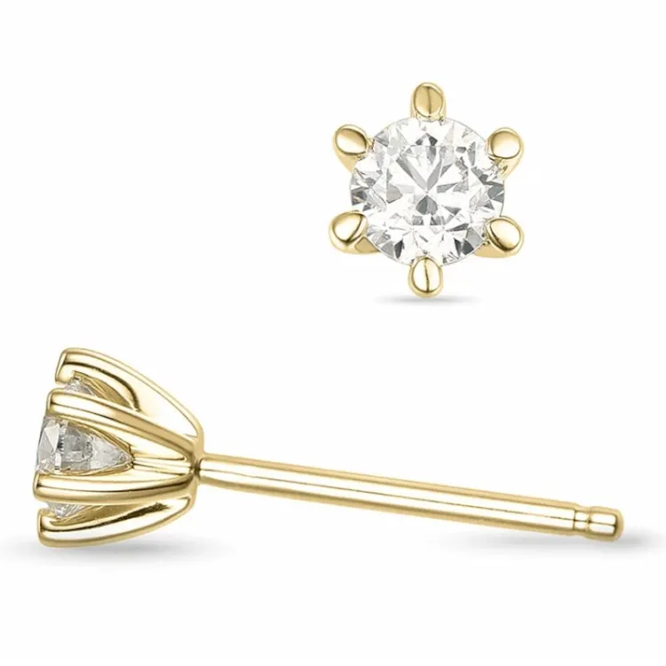 2 x 0,30 ct lab grown Diamant Solitärohrstecker in 14 Karat Gold mit lab grown Diamant 