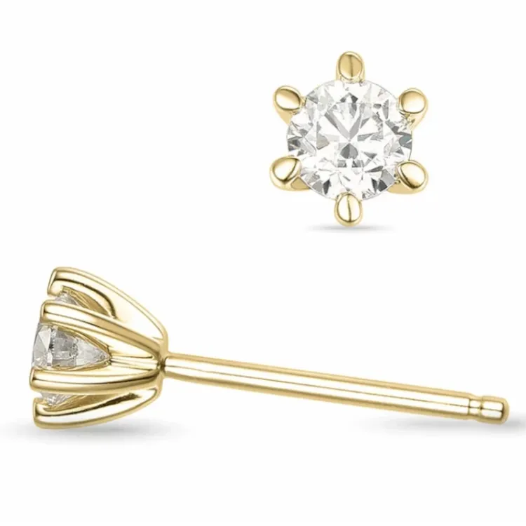 2 x 0,40 ct lab grown Diamant Solitärohrstecker in 14 Karat Gold mit lab grown Diamant 