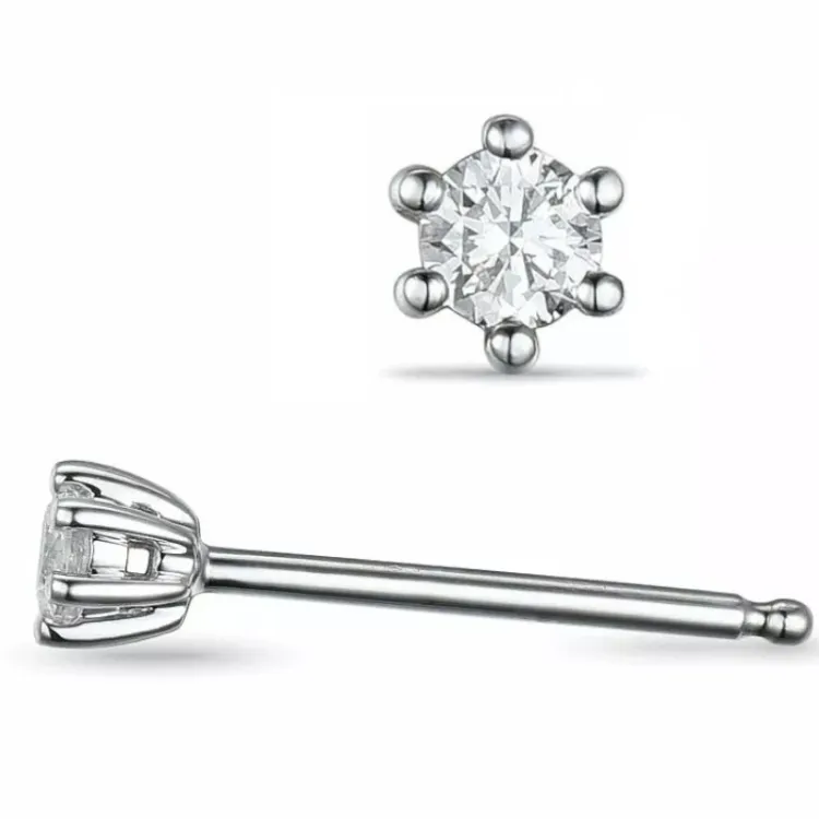 2 x 0,30 ct lab grown Diamant Solitärohrstecker in 14 Karat Weißgold mit lab grown Diamant 