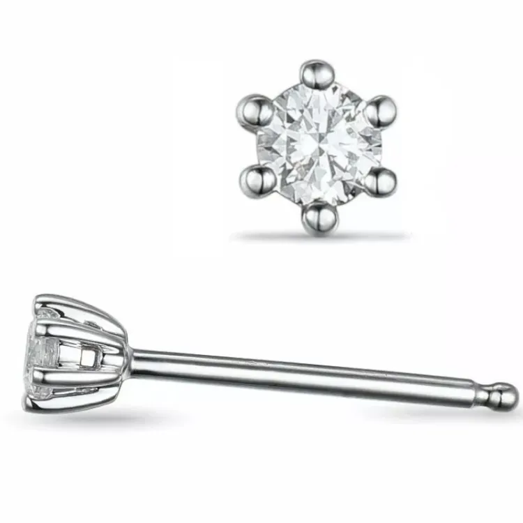 2 x 0,40 ct lab grown Diamant Solitärohrstecker in 14 Karat Weißgold mit lab grown Diamant 