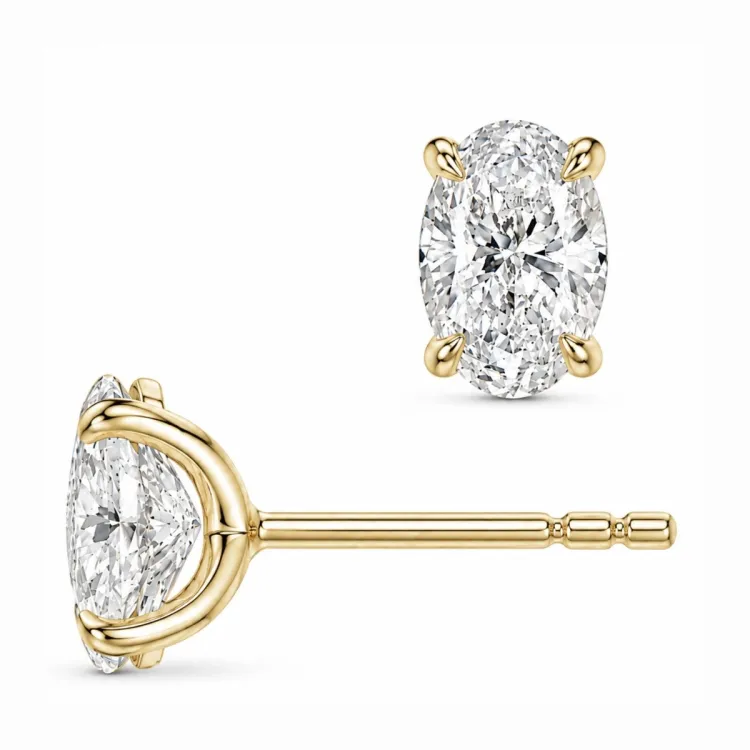 2 x 0,40 ct lab grown Diamant Solitärohrstecker in 14 Karat Gold mit lab grown Diamant (CVD) 