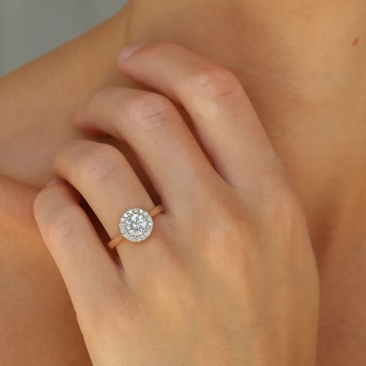 lab grown Diamant Ring in 14 Karat Gold 1,0 ct 0,21 ct