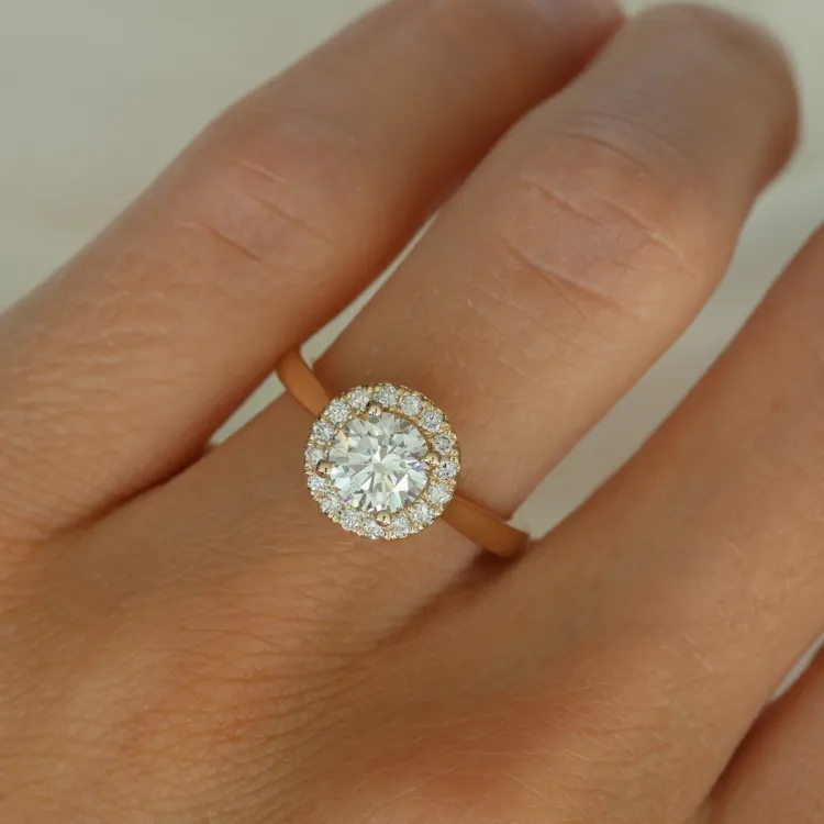 lab grown Diamant Ring in 14 Karat Gold 1,0 ct 0,21 ct