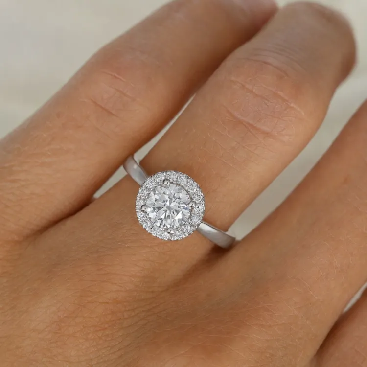 lab grown Diamant Ring in 14 Karat Weißgold 1,0 ct 0,21 ct