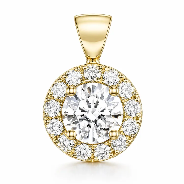 lab grown Diamant Anhänger in 14 karat Gold 0,50 ct 0,23 ct