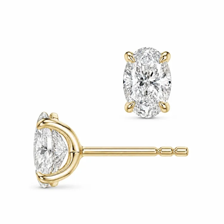 2 x 0,30 ct lab grown Diamant Solitärohrstecker in 14 Karat Gold mit lab grown Diamant (CVD) 