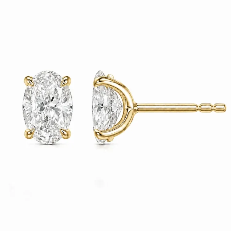 2 x 0,30 ct lab grown Diamant Solitärohrstecker in 14 Karat Gold mit lab grown Diamant (CVD) 