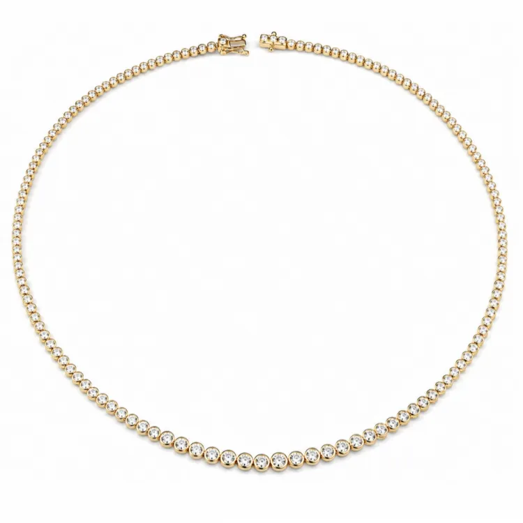 42 cm Halskette mit Anhänger aus 14 Karat Gold 5,76 ct