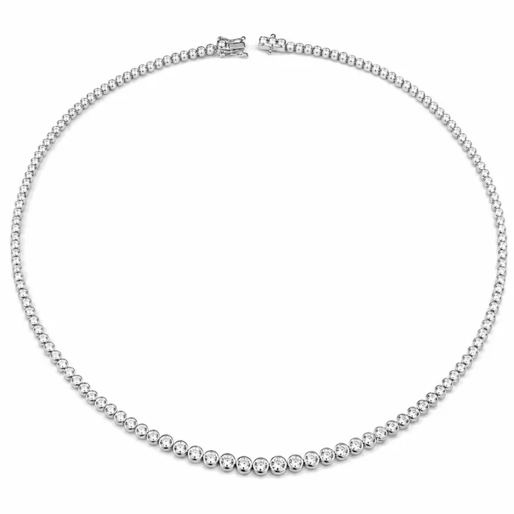 42 cm Halskette mit Anhänger aus 14 Karat Weißgold 5,76 ct