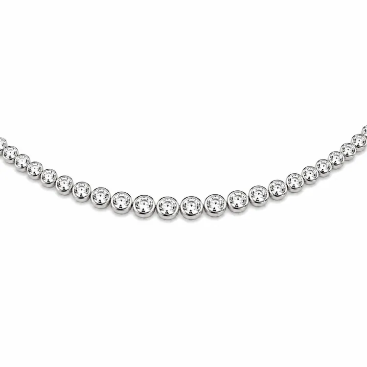 45 cm Halskette mit Anhänger aus 14 Karat Weißgold 6,02 ct