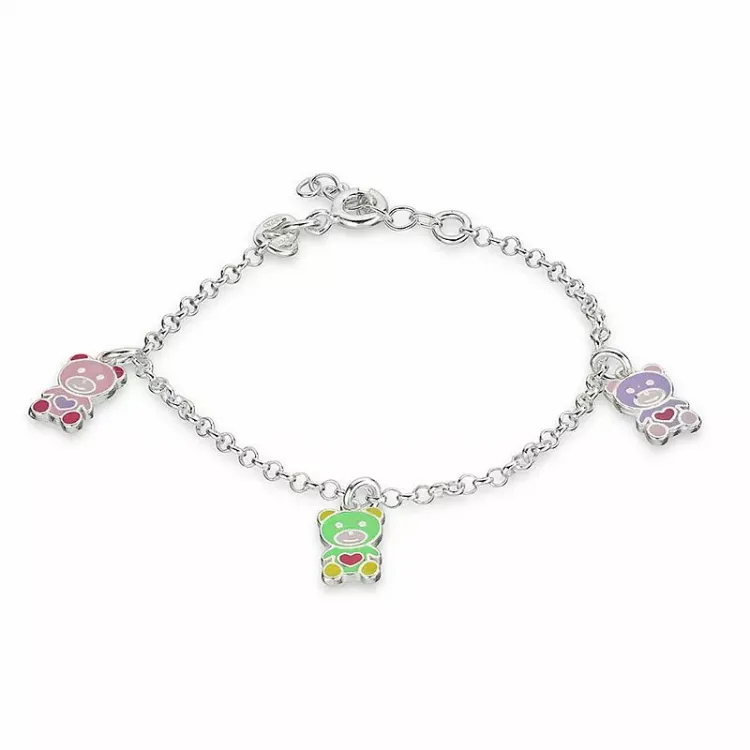 Teddybär Kinderarmband aus Silber