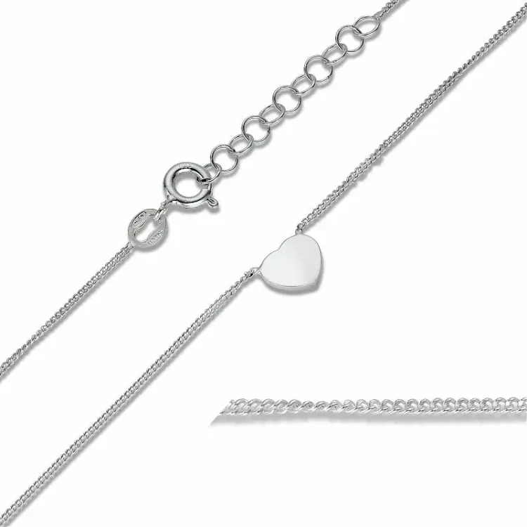 Herz Halskette mit Anhänger aus Silber und Herzförmiger Anhänger aus Silber