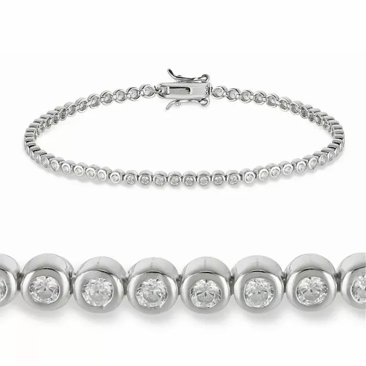 Zirkon Tennisarmband aus Silber x 3,2 mm