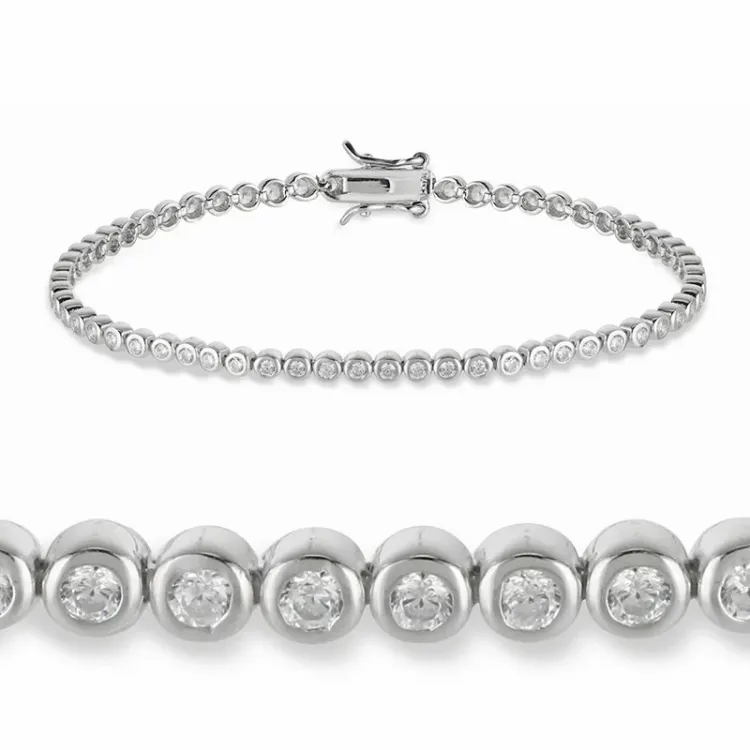 Kollektionsmuster Tennisarmband aus Silber x 3,2 mm