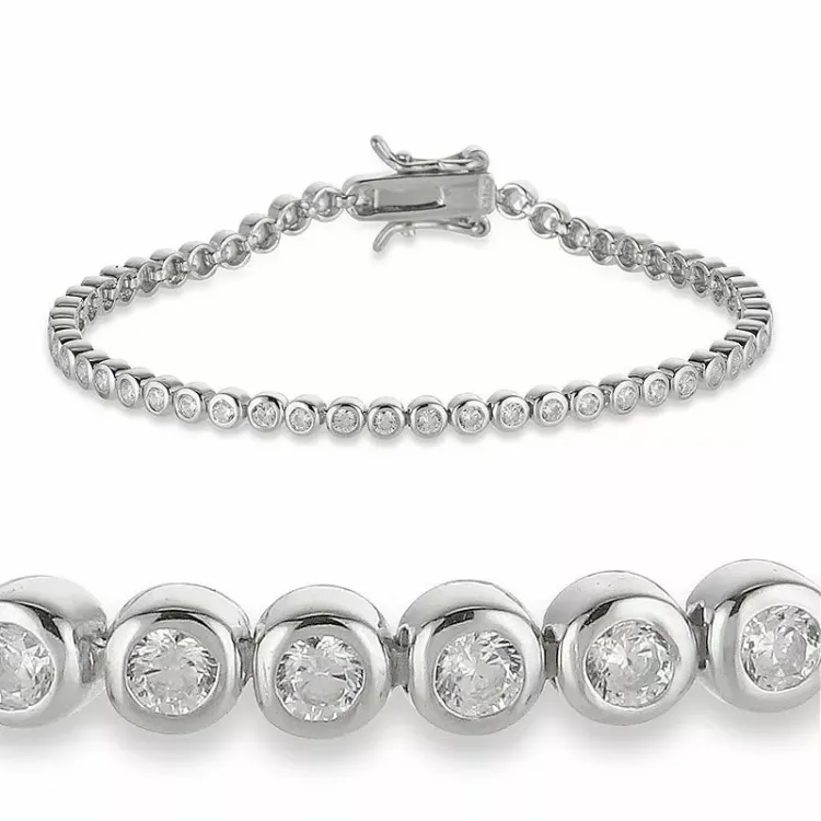 Zirkon Tennisarmband aus Silber  x 3,2 mm
