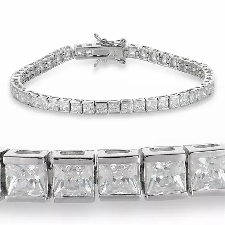 Zirkon Tennisarmband aus Silber x 4 mm
