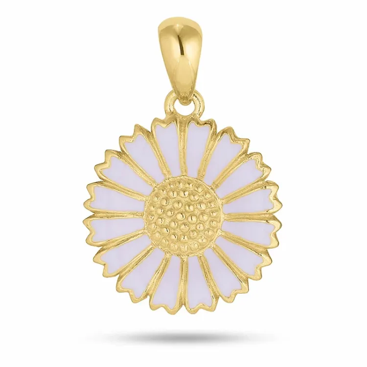 15 mm Marguerite violettem Anhänger aus vergoldetem Sterlingsilber - Marie