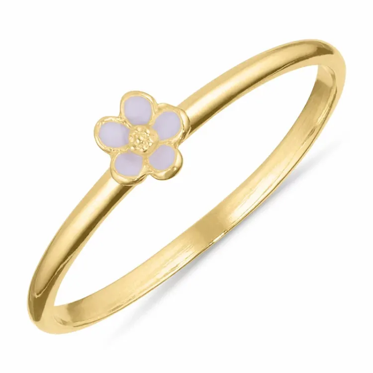 5 mm Marguerite violettem Ring aus vergoldetem Sterlingsilber - Majse